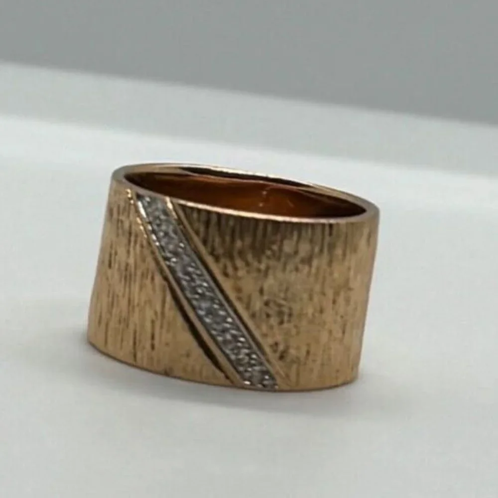 925 STERLING SILVER GOLD PLATED  CZ RING SIZE 7